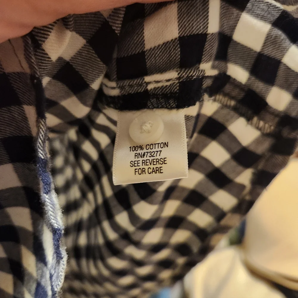 EUC Croft & Barrow Blue and White Checks Plaid Flannel Shirt Sz 3x Plus Size - Picture 2 of 2